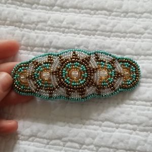 Beaded barrette